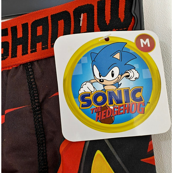 Sega Sonic The Hedgehog SHADOW Boxer Briefs Mens Size Medium Red Black NWT - Picture 4 of 7